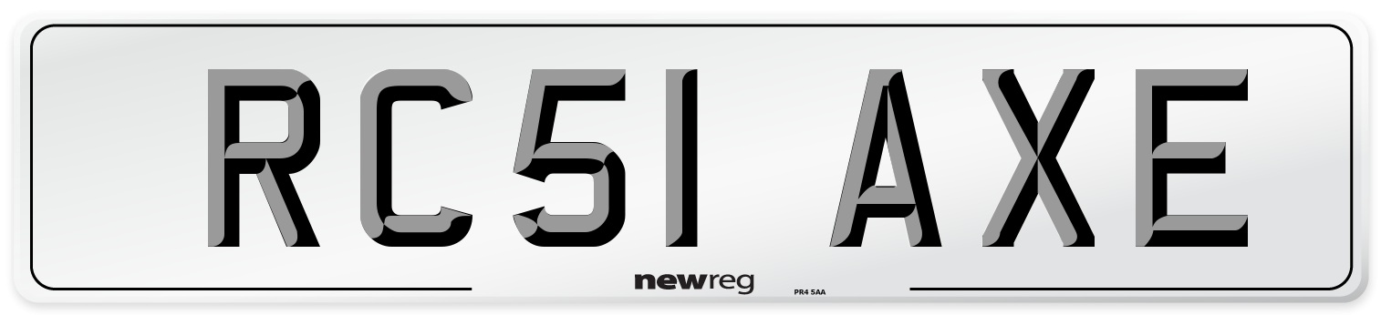 RC51 AXE Number Plate from New Reg